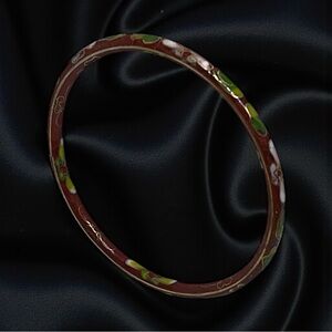 Cloisonne Vintage Floral Bangle Bracelet